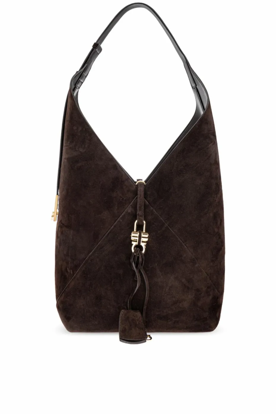FERRAGAMO BROWN Suede shopper bag