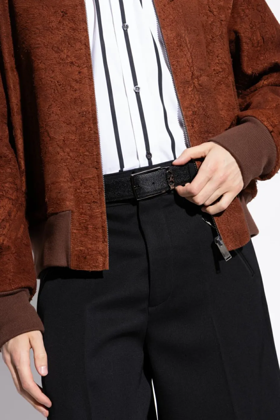 FERRAGAMO BROWN Two-sided belt