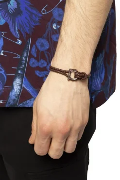 FERRAGAMO BROWN Woven bracelet