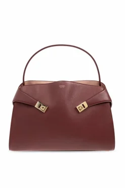 FERRAGAMO BURGUNDY Handbag Hug Medium