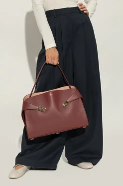 FERRAGAMO BURGUNDY Handbag Hug Medium