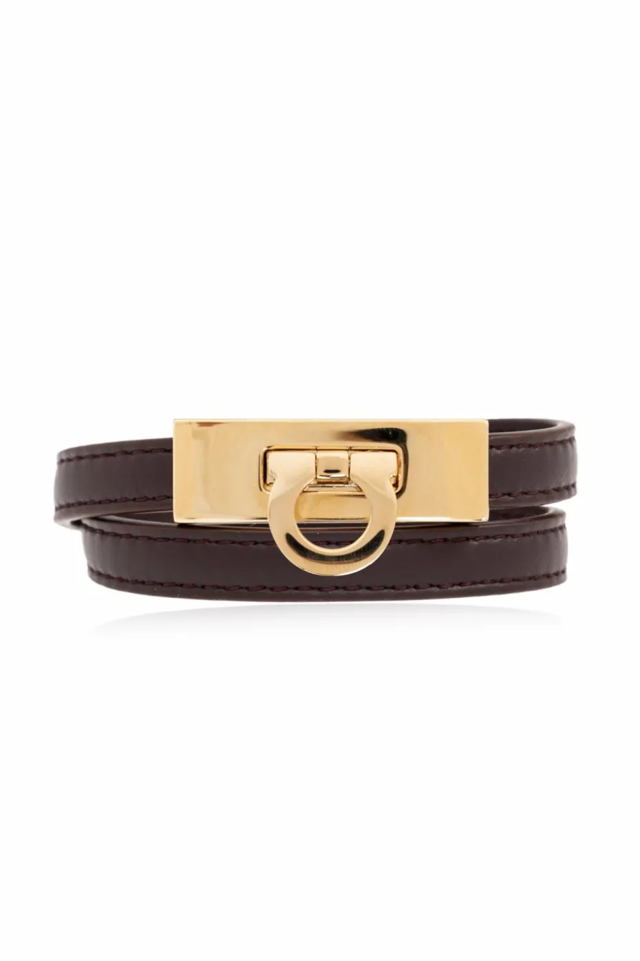 FERRAGAMO BURGUNDY Leather bracelet