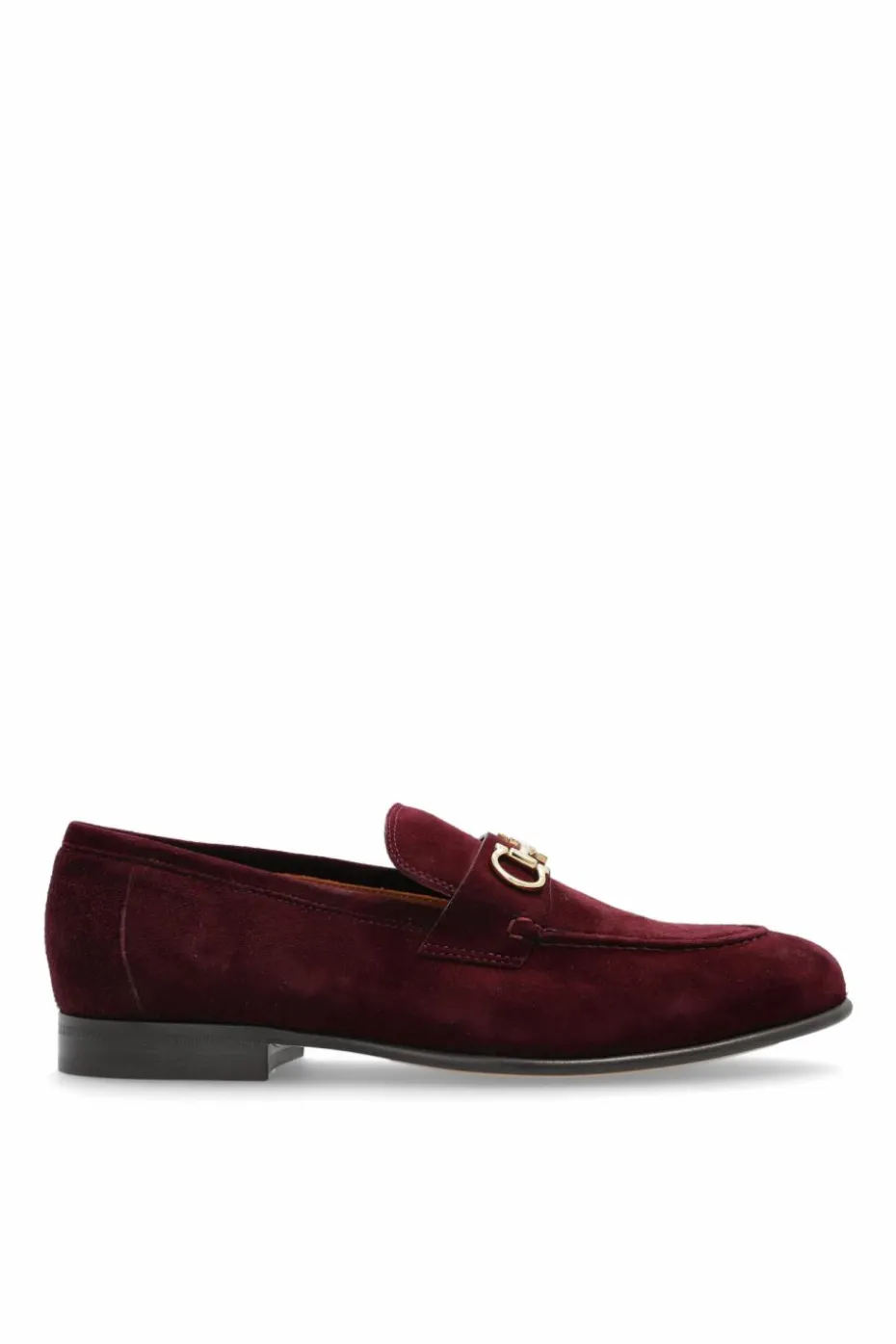 FERRAGAMO BURGUNDY Ottone suede loafers
