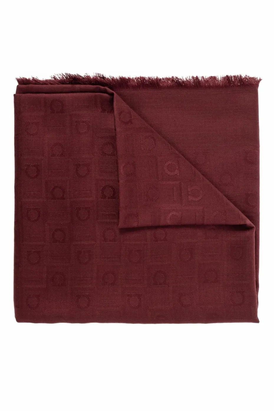 FERRAGAMO BURGUNDY Scarf with monogram