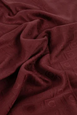 FERRAGAMO BURGUNDY Scarf with monogram