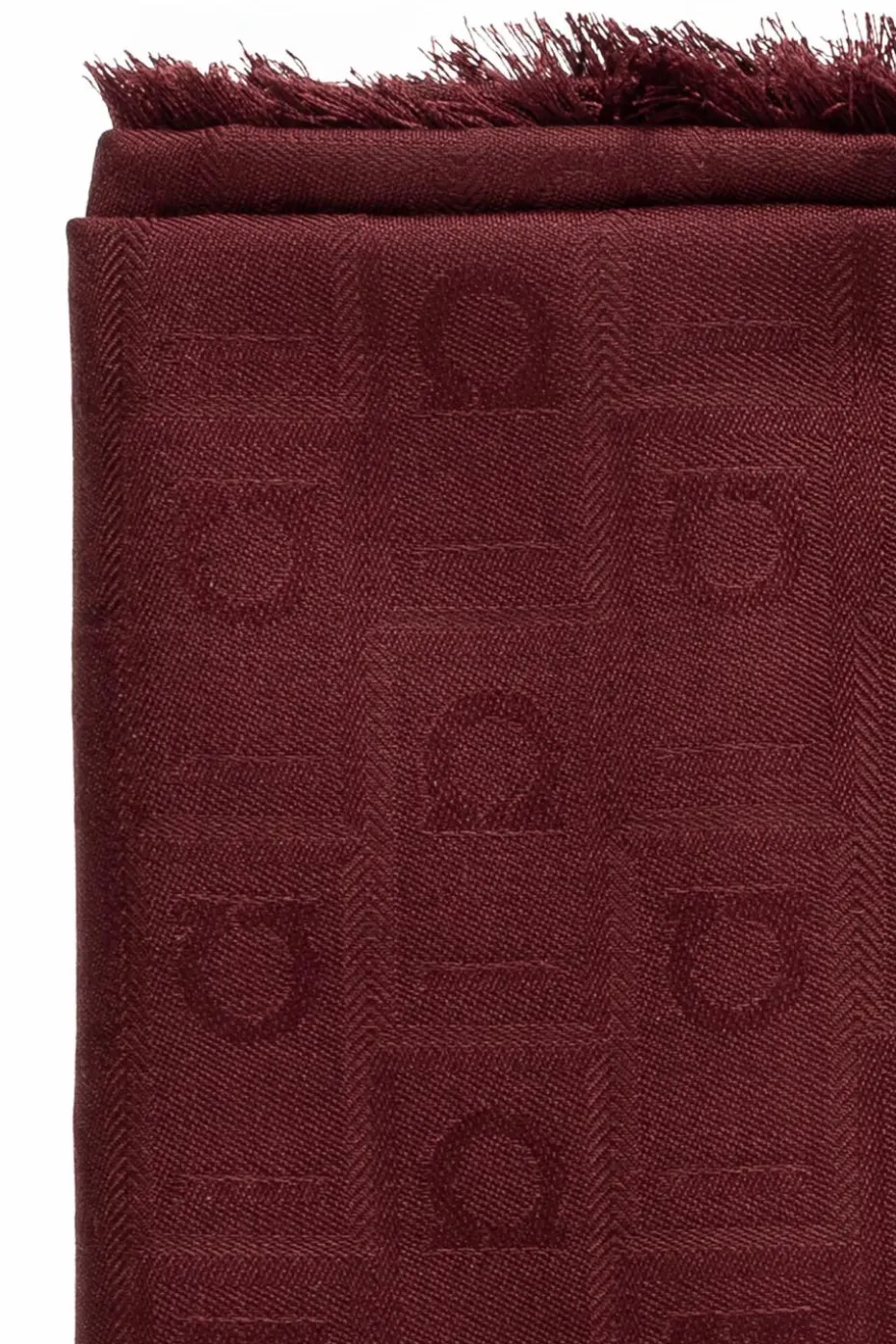 FERRAGAMO BURGUNDY Scarf with monogram