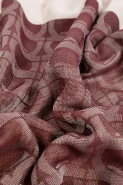 FERRAGAMO BURGUNDY Scarf with monogram
