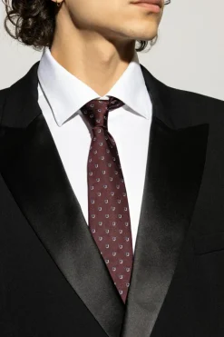 FERRAGAMO BURGUNDY Silk tie