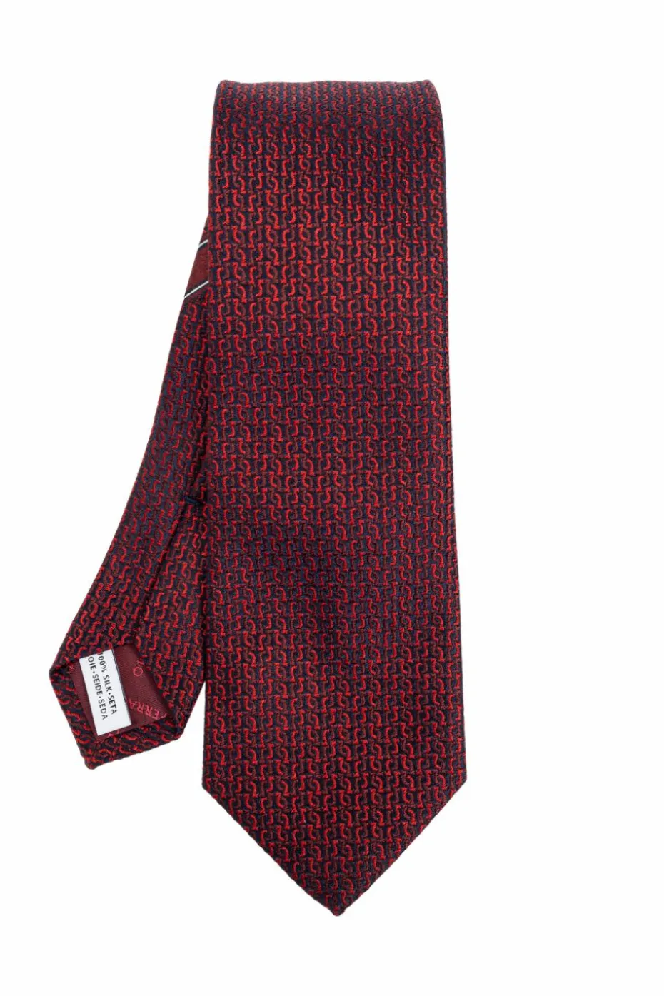 FERRAGAMO BURGUNDY Silk tie