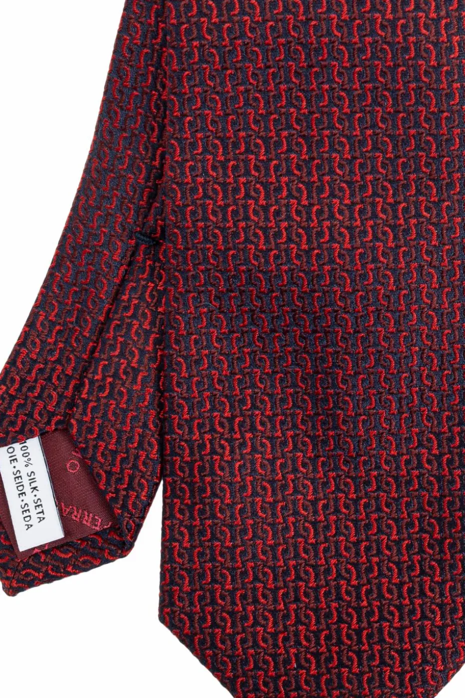 FERRAGAMO BURGUNDY Silk tie