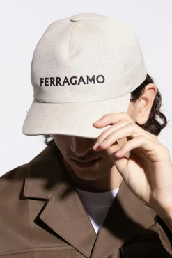FERRAGAMO cream Baseball cap