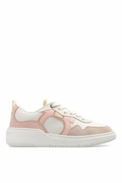 FERRAGAMO cream ‘Dania’ sneakers