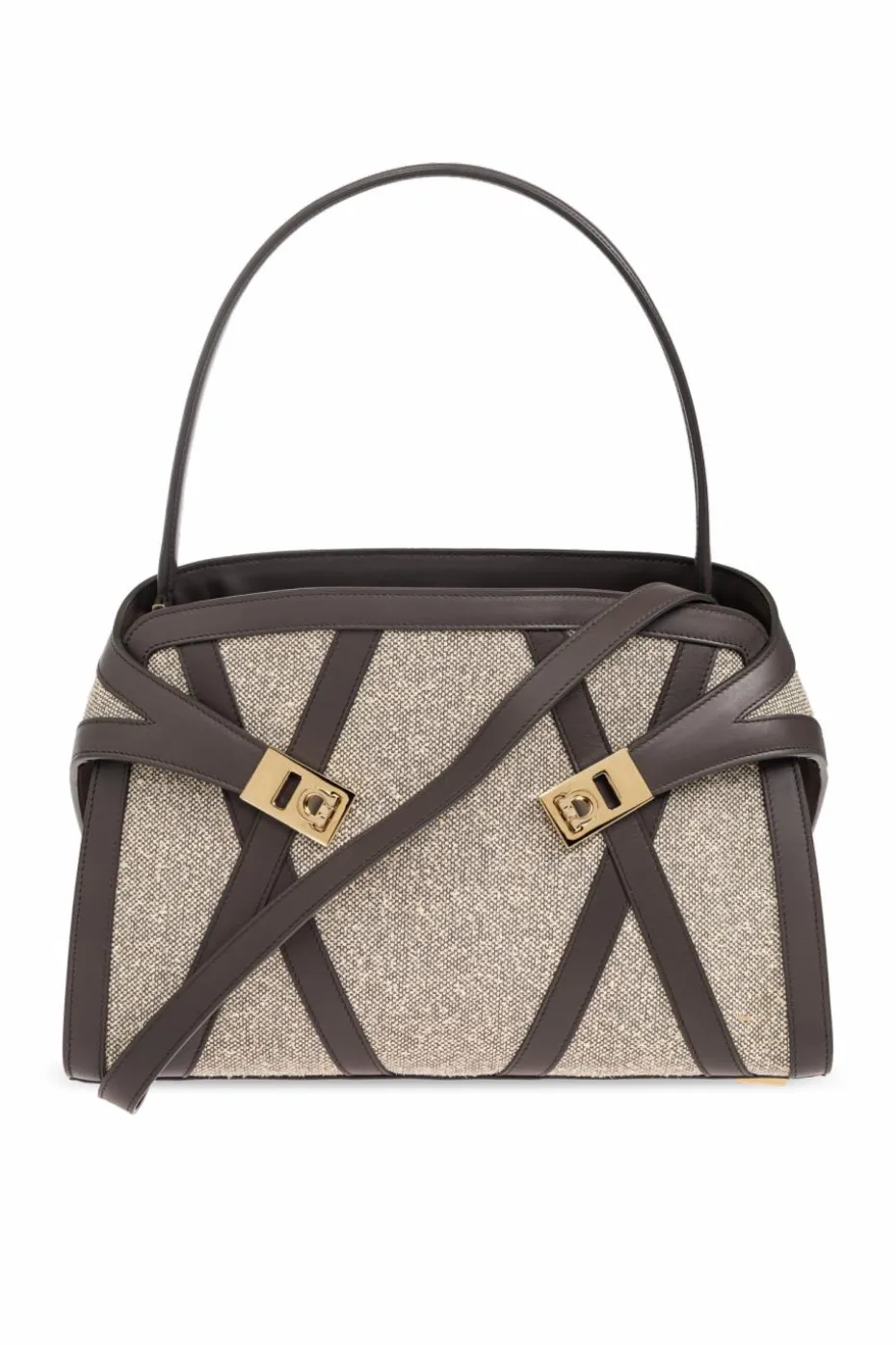 FERRAGAMO cream Handbag "Hug"