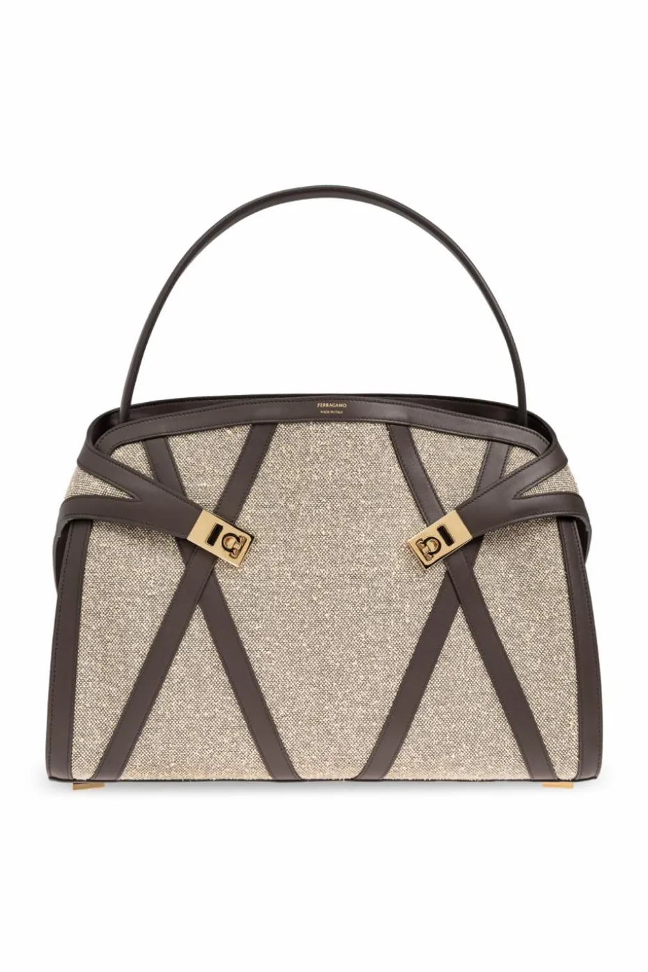 FERRAGAMO cream Handbag "Hug"