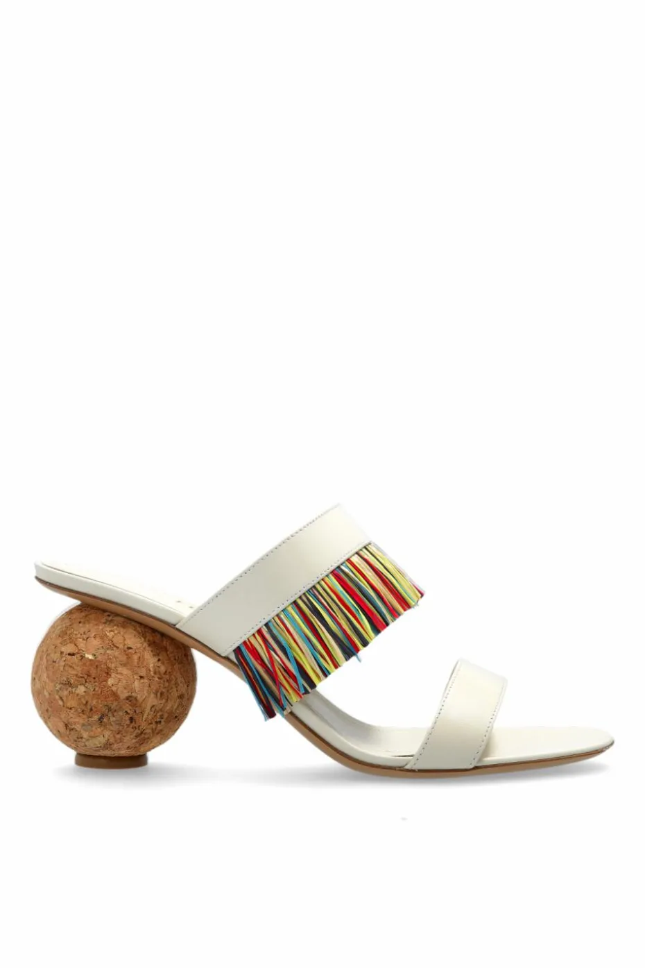 FERRAGAMO cream Heeled flip-flops