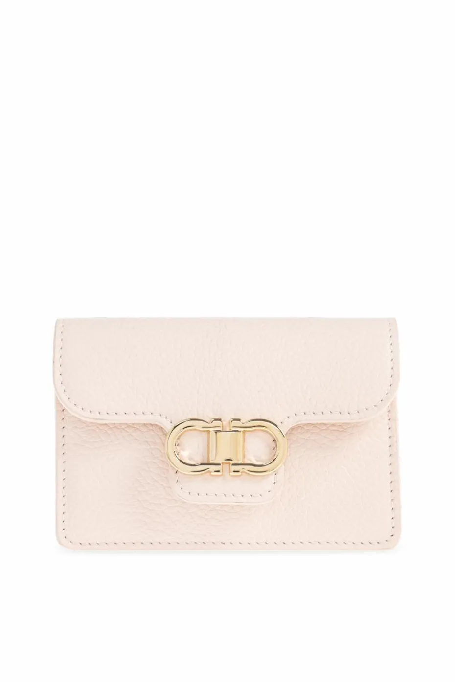 FERRAGAMO cream Leather card holder