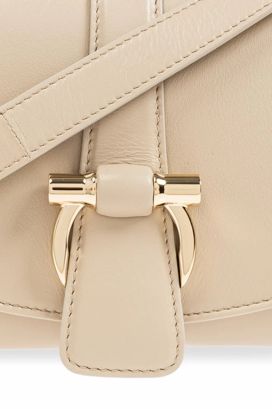 FERRAGAMO cream Leather shoulder bag