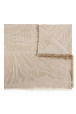 FERRAGAMO cream Scarf with decorative pattern