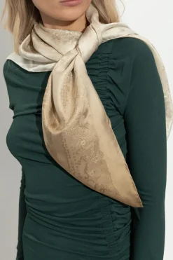 FERRAGAMO cream Silk scarf