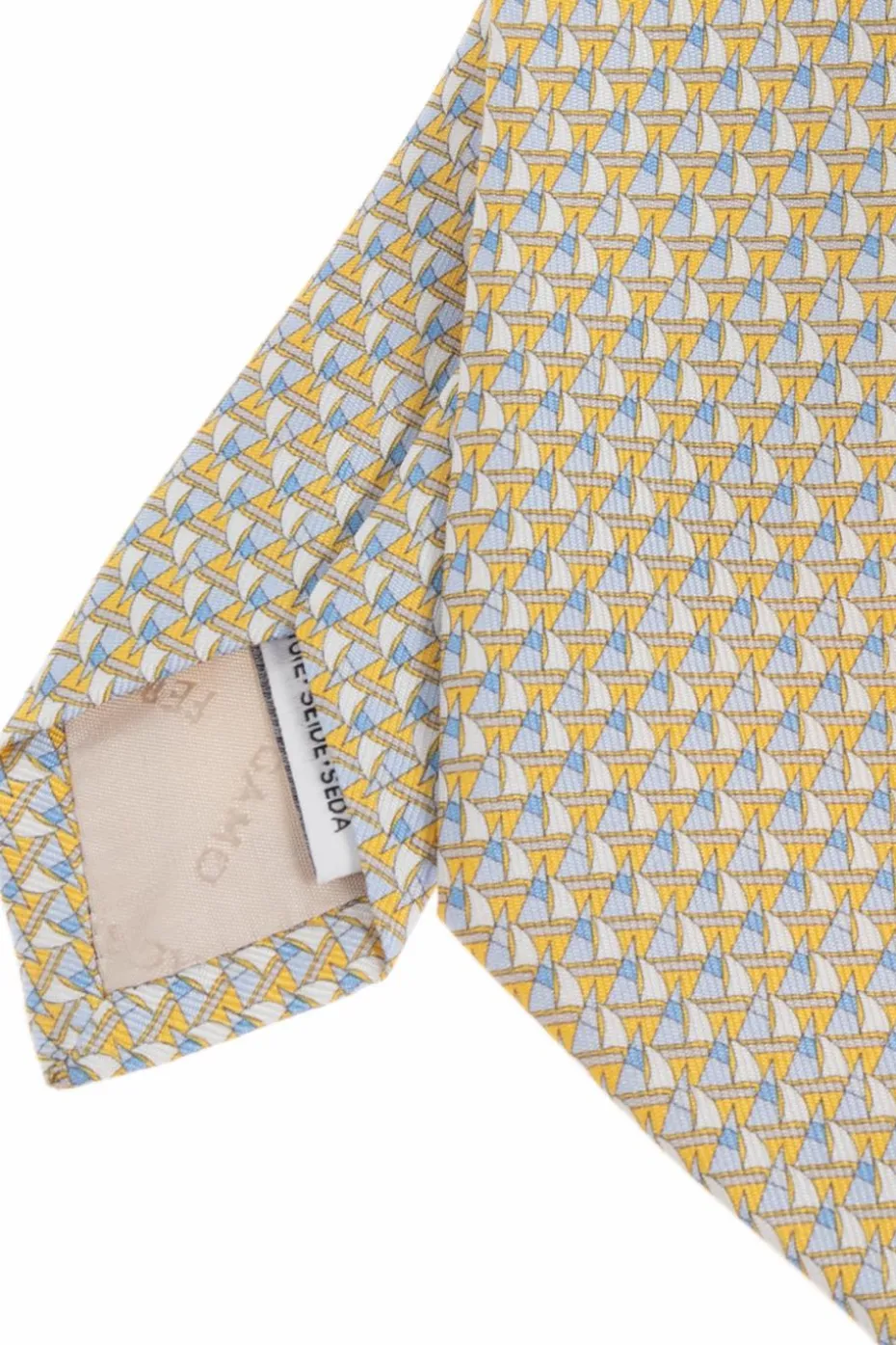 FERRAGAMO cream Silk tie