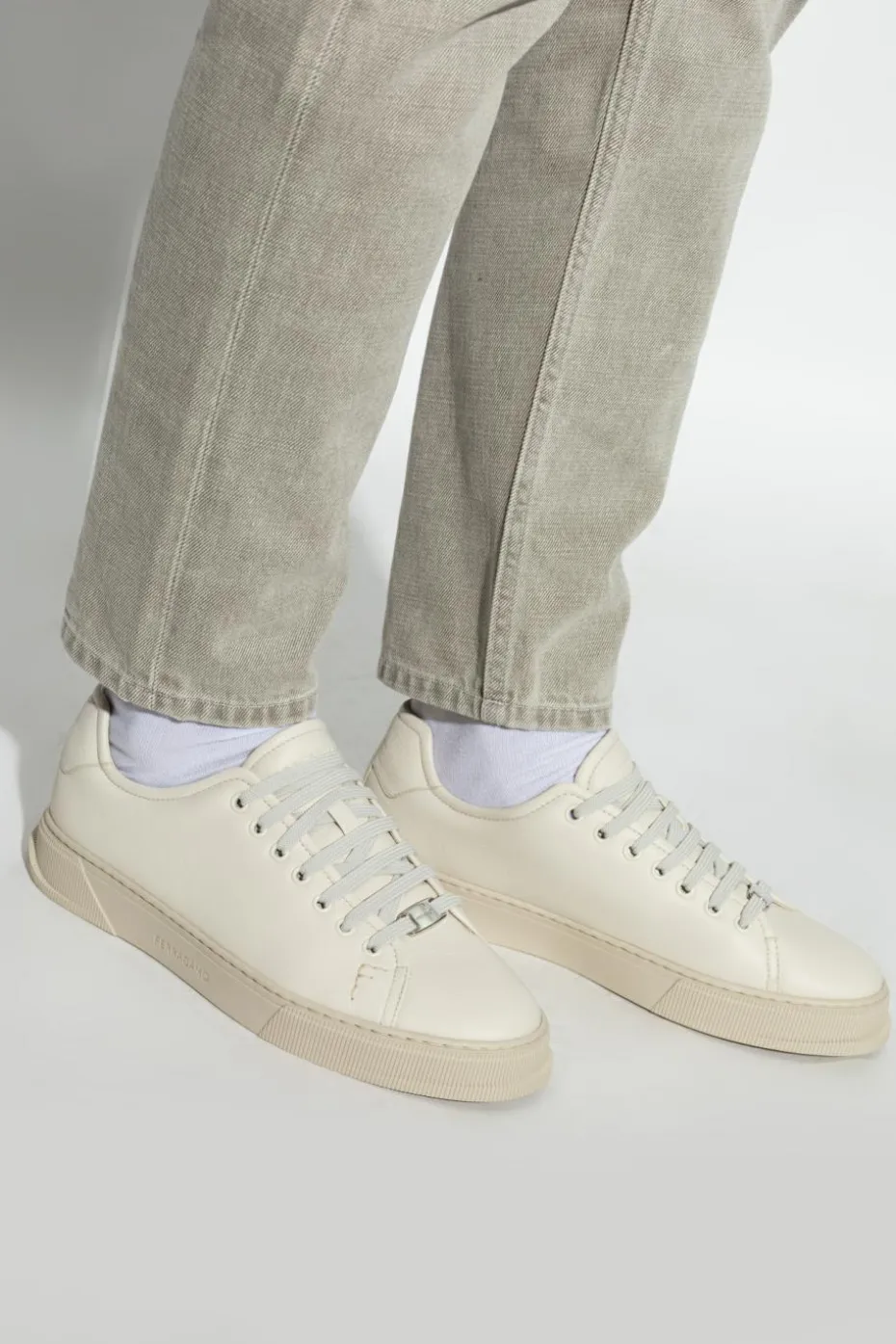FERRAGAMO cream Sneakers Bruce