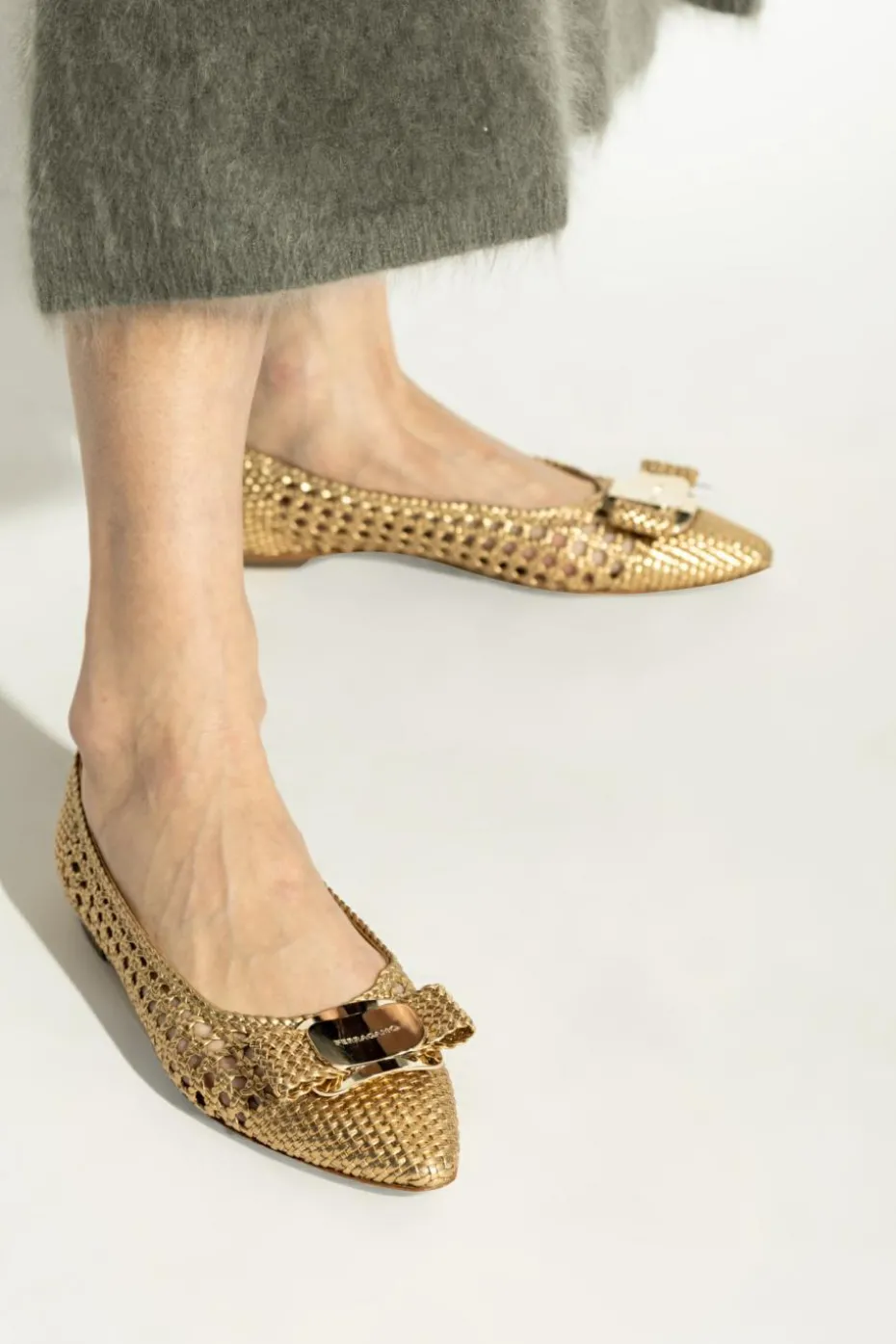 FERRAGAMO GOLD Ballet Flats Zea