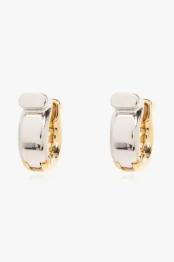 FERRAGAMO GOLD Brass Gancini earrings