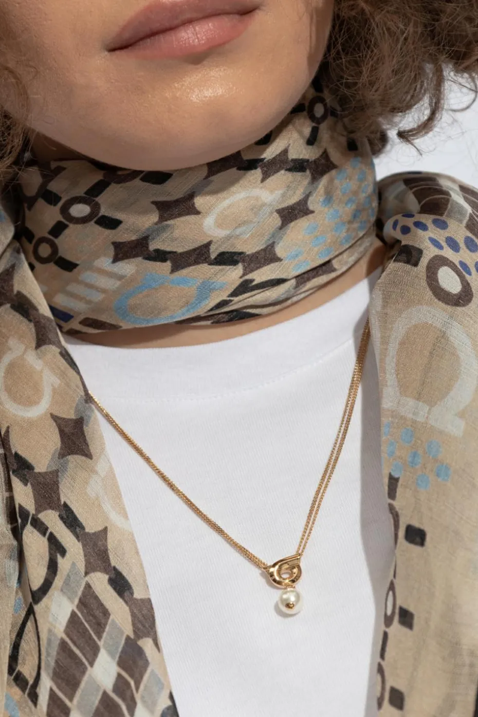 FERRAGAMO GOLD Brass necklace