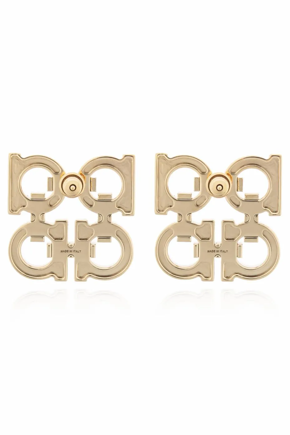 FERRAGAMO GOLD Earrings in the shape of a logo