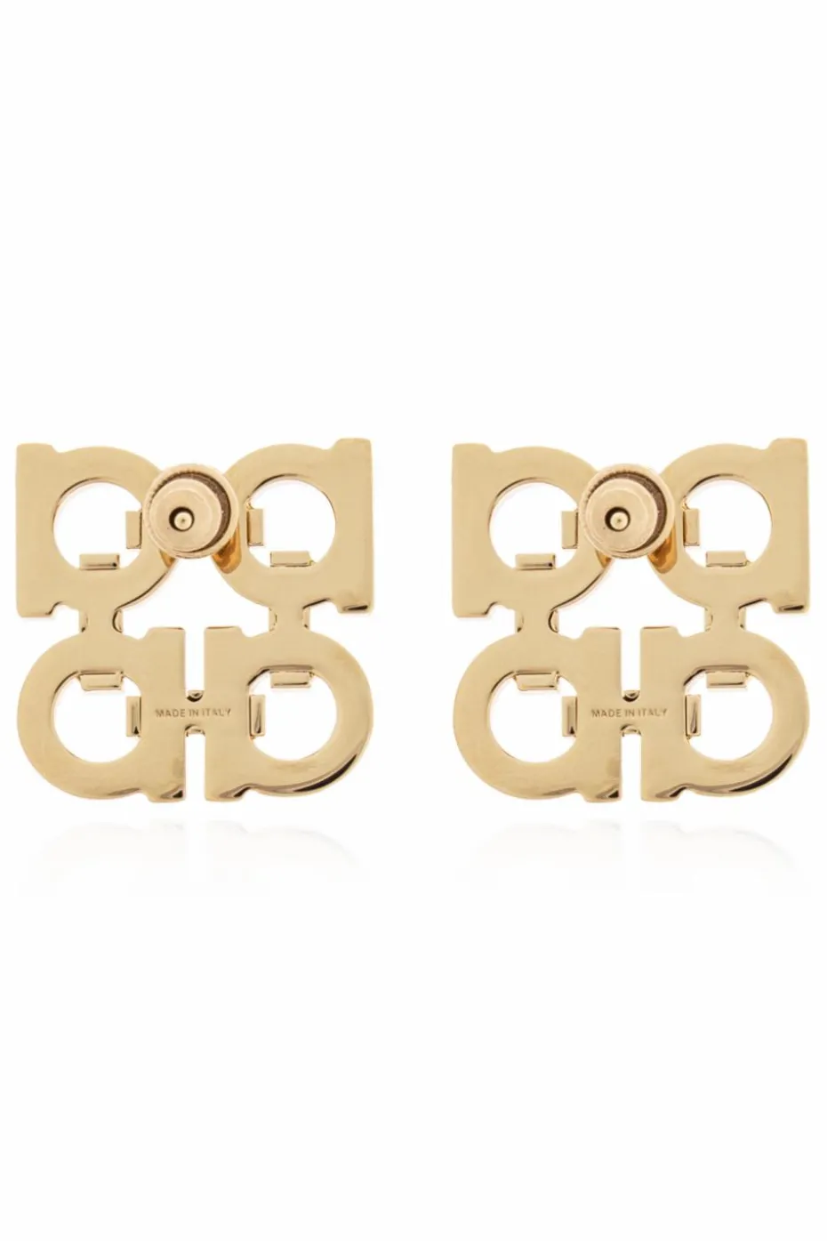FERRAGAMO GOLD Earrings in the shape of a logo
