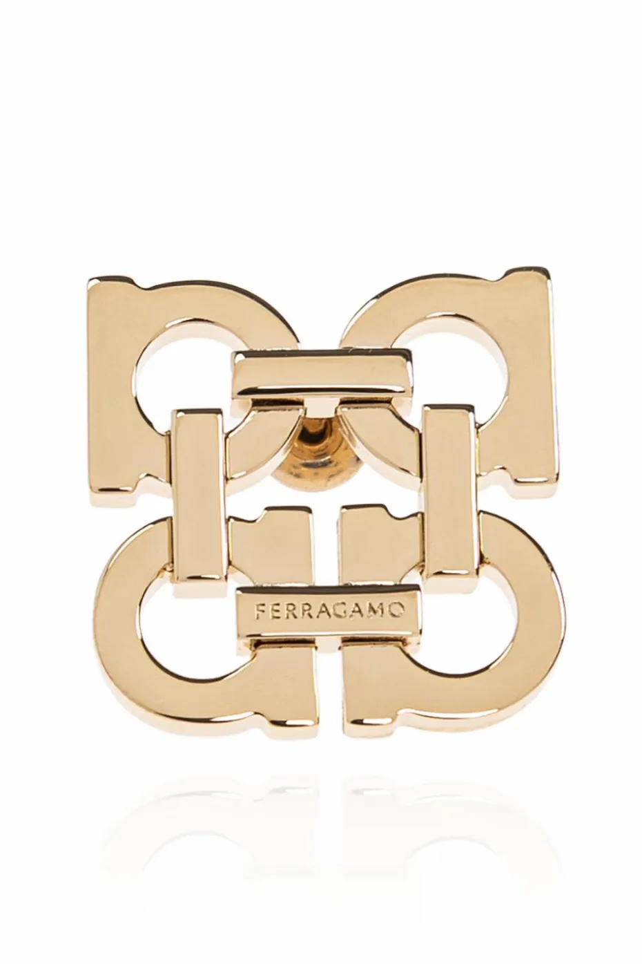 FERRAGAMO GOLD Earrings in the shape of a logo