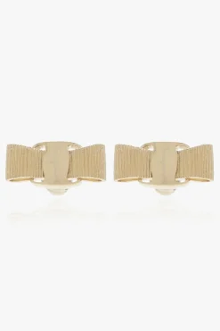 FERRAGAMO GOLD Earrings with logo