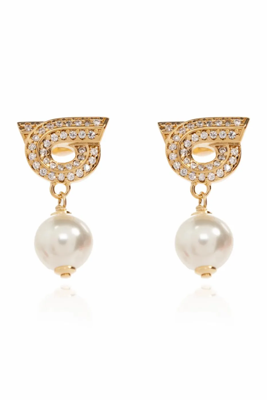 FERRAGAMO GOLD Earrings with Logo