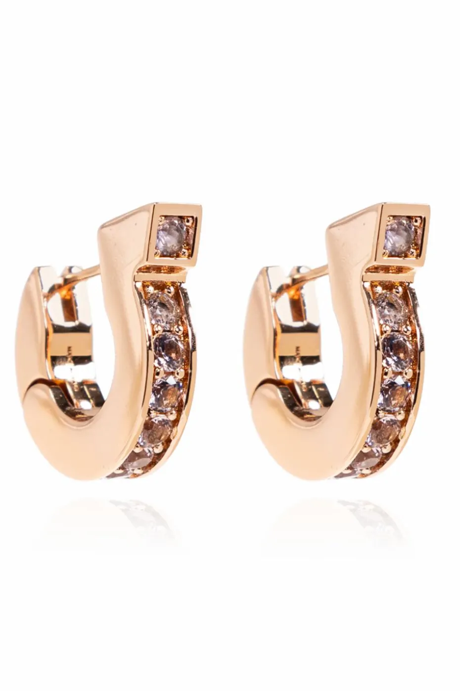 FERRAGAMO GOLD Earrings with shimmering crystals