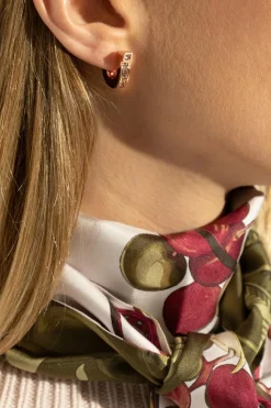 FERRAGAMO GOLD Earrings with shimmering crystals
