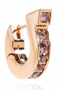 FERRAGAMO GOLD Earrings with shimmering crystals