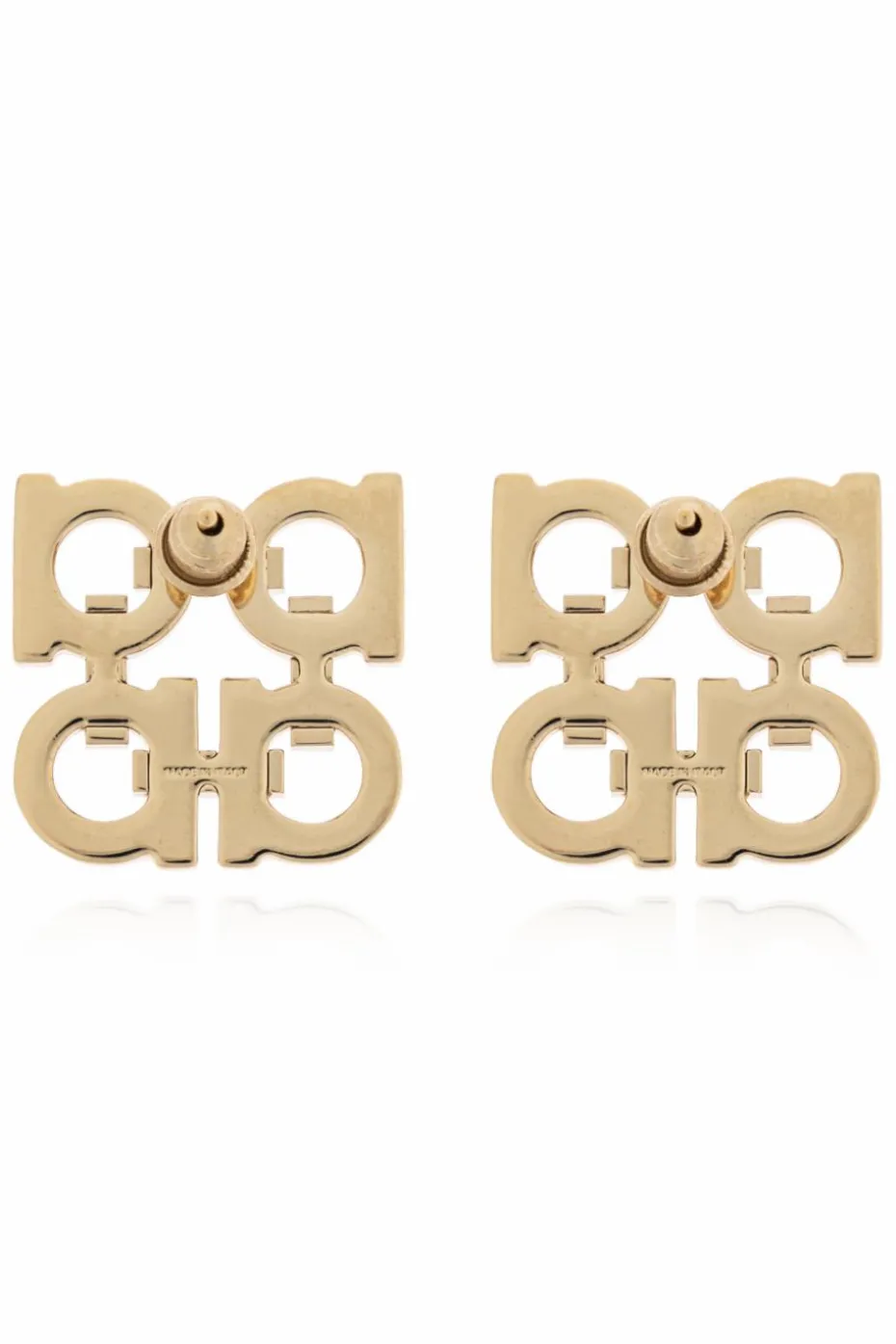 FERRAGAMO GOLD Earrings with shimmering crystals