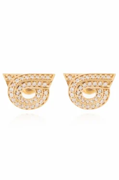 FERRAGAMO GOLD Earrings with logo