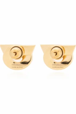 FERRAGAMO GOLD Earrings with logo