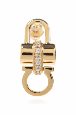 FERRAGAMO GOLD Earrings with shimmering crystals