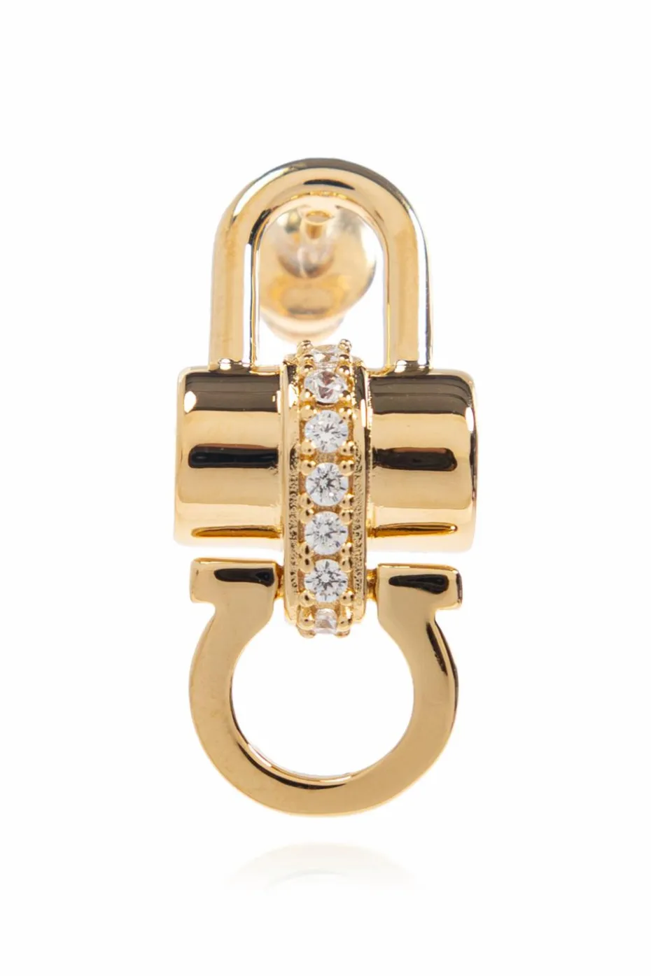 FERRAGAMO GOLD Earrings with shimmering crystals