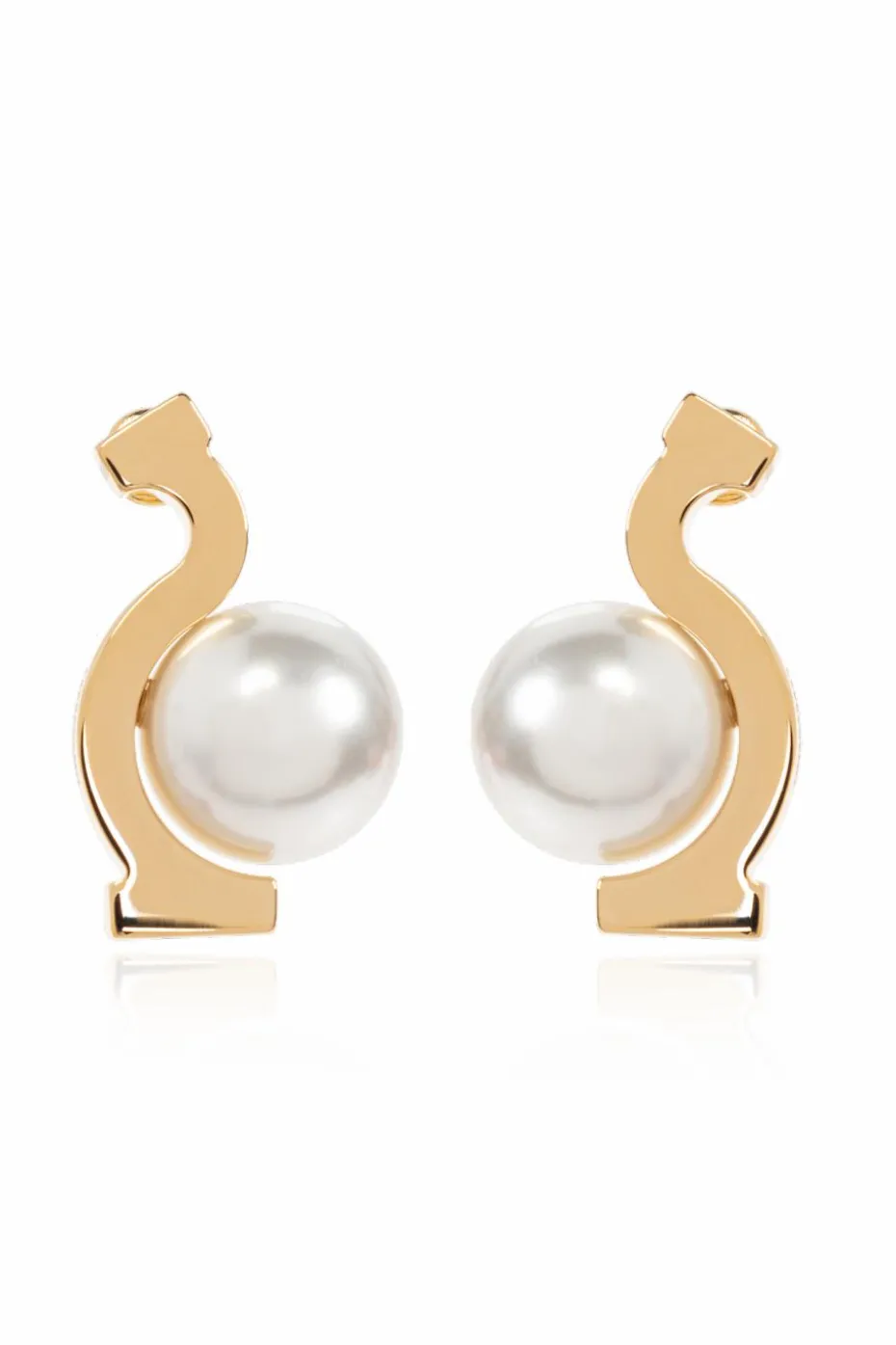 FERRAGAMO GOLD Earrings with Pearl