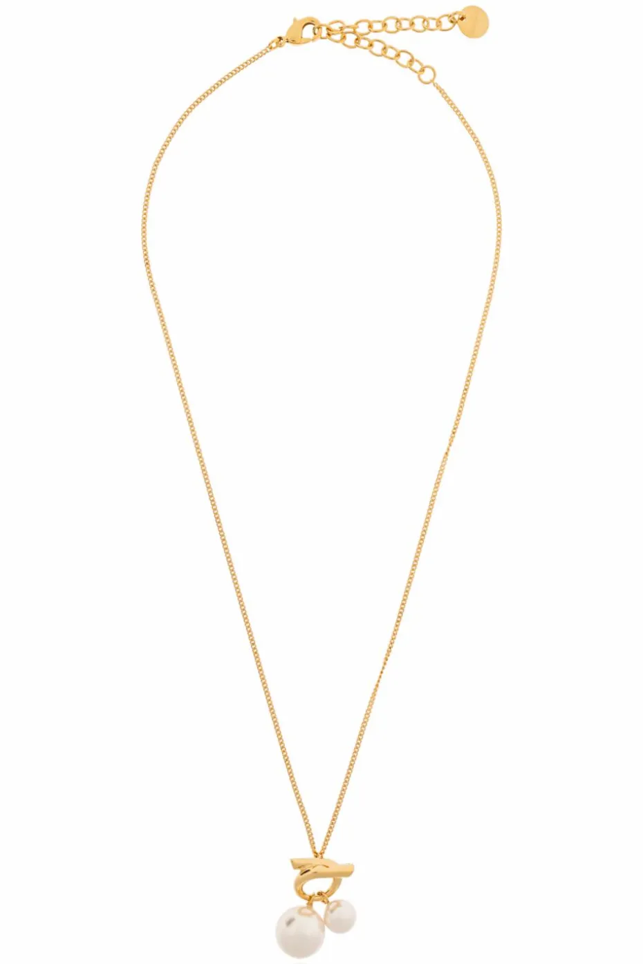 FERRAGAMO GOLD Necklace with pearl pendant