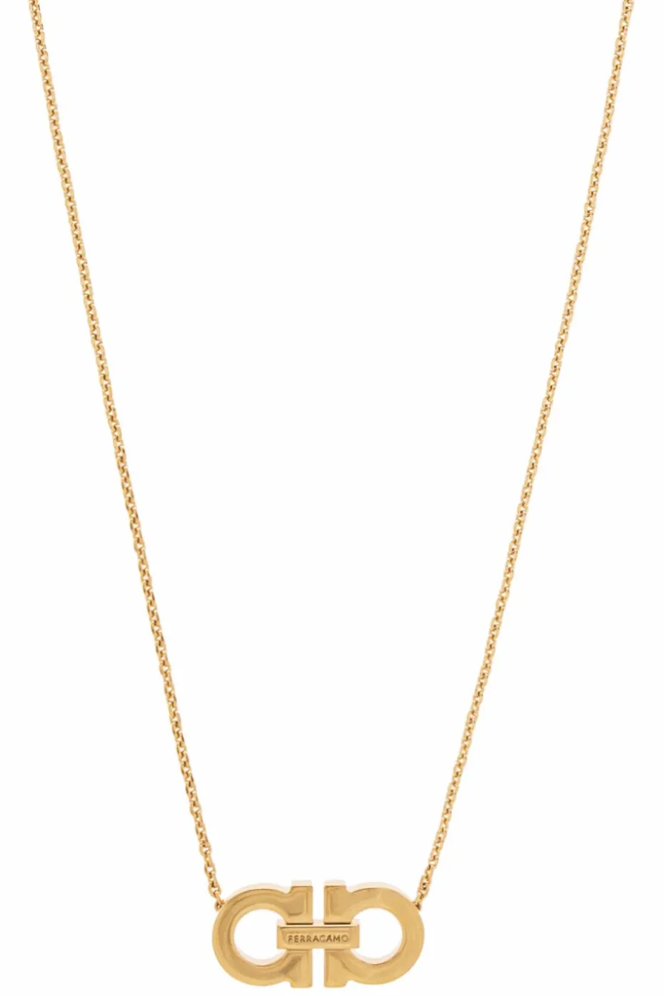 FERRAGAMO GOLD Necklace with a logo-shaped pendant