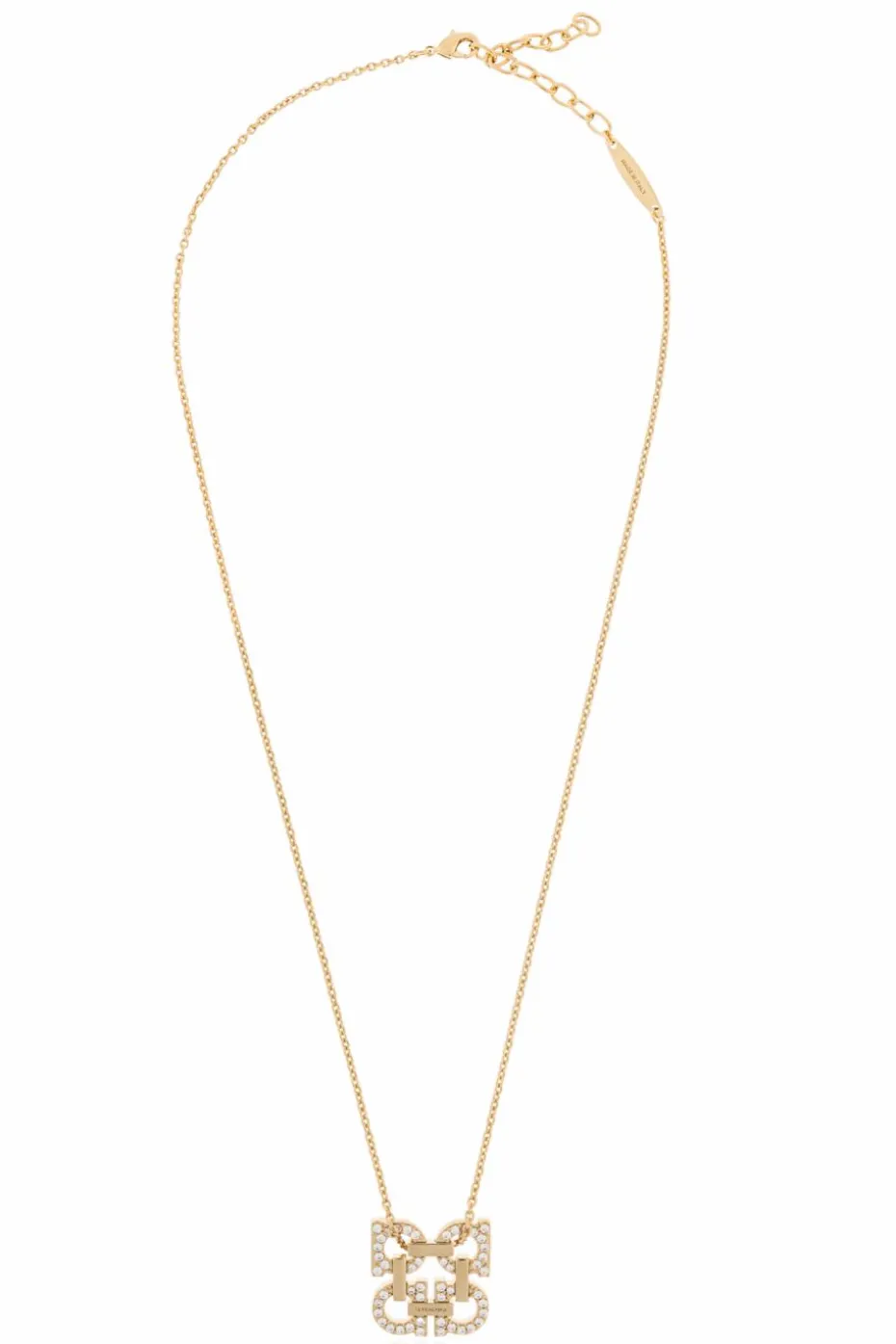 FERRAGAMO GOLD Necklace with a pendant in the shape of a logo