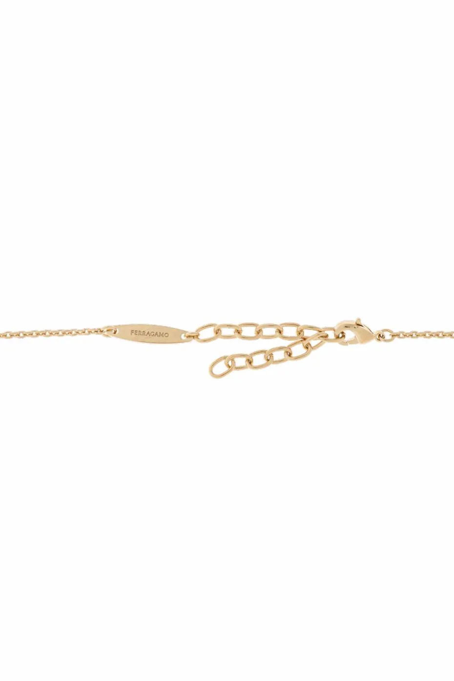 FERRAGAMO GOLD Necklace with a pendant in the shape of a logo