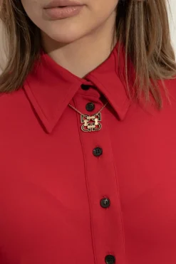 FERRAGAMO GOLD Necklace with a pendant in the shape of a logo