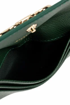 FERRAGAMO GREEN Leather card case