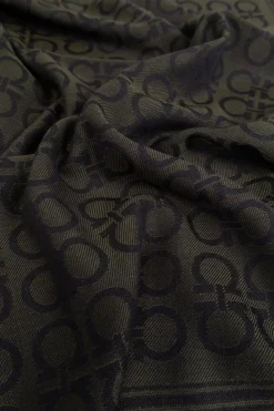 FERRAGAMO GREEN Scarf with monogram
