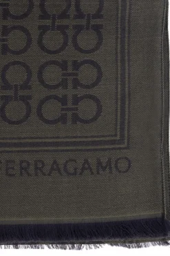 FERRAGAMO GREEN Scarf with monogram